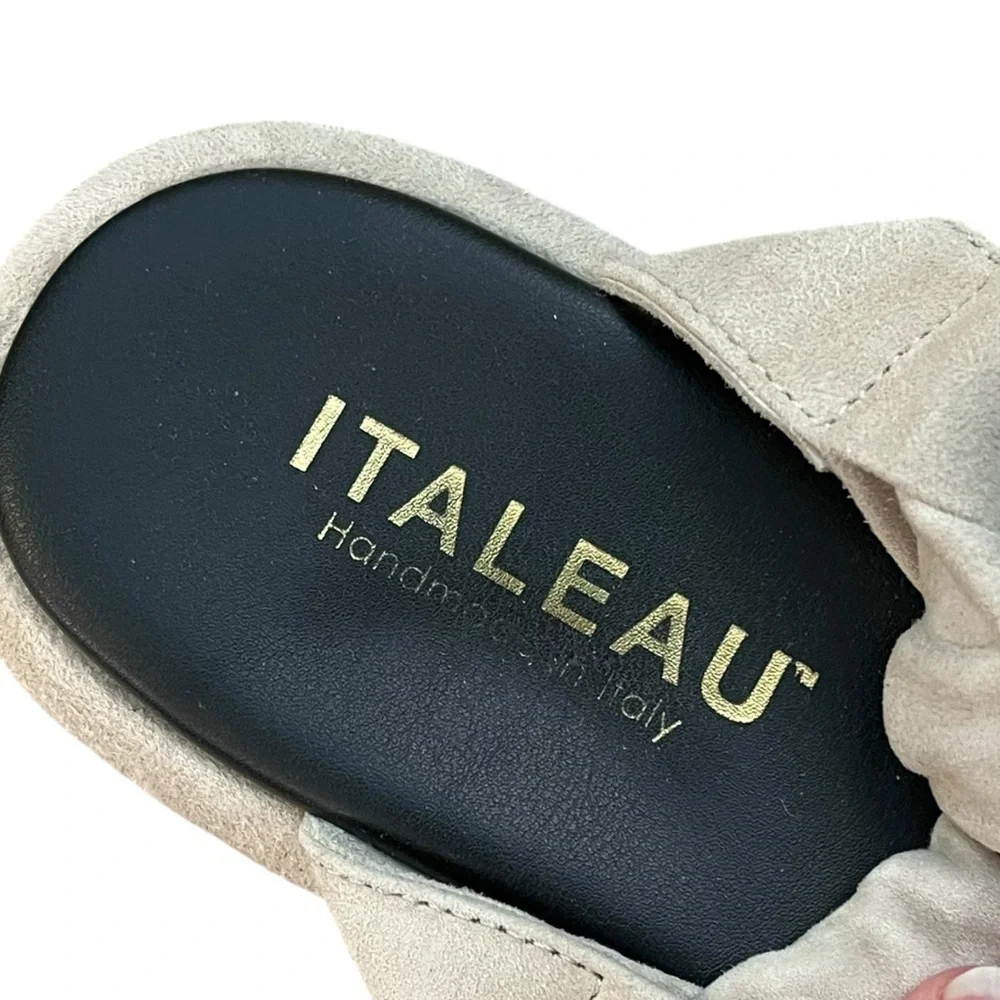 Italeau Zanita Sandals Suede Slingback Flatform Strappy Slip on Size EU38.5/US 8